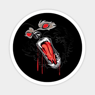 Dark Wolf Art Horror Roar Magnet